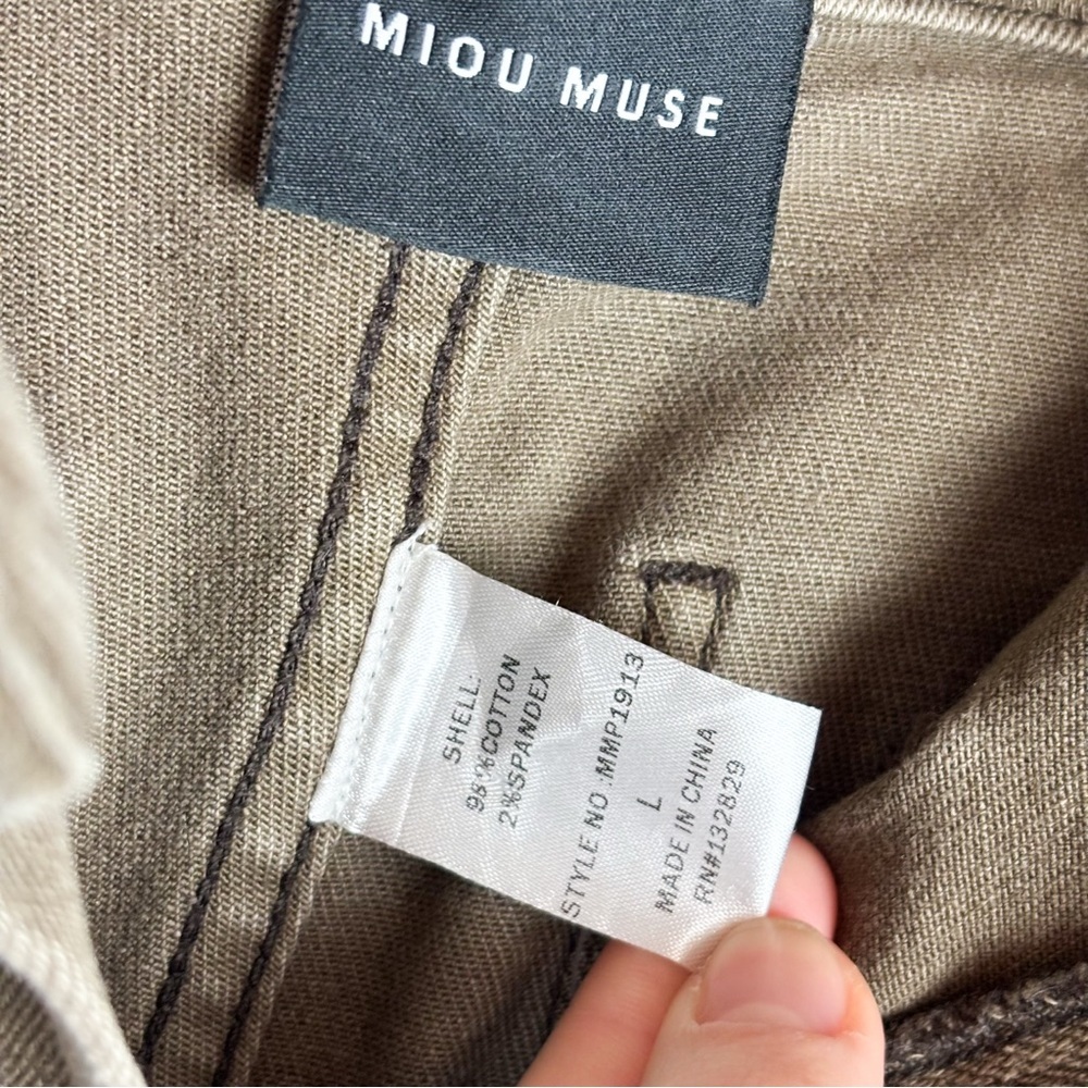 Miou Muse Mauve High Waisted Wide Leg Brown Jeans Sz L - Picture 9 of 11